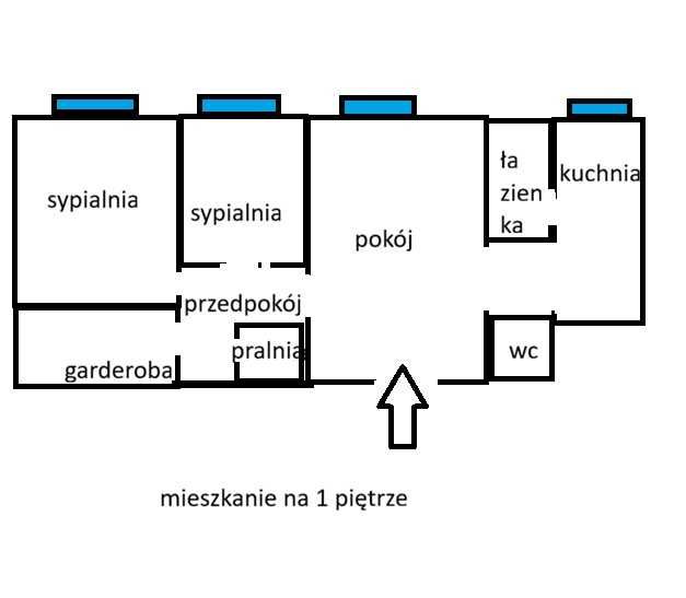 Zawiercie. Mieszkanie na wynajem 3 pokoje 65m