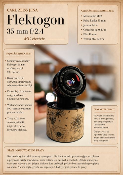 Carl Zeiss Jena DDR Flektogon 35mm f/2.4 MC M42