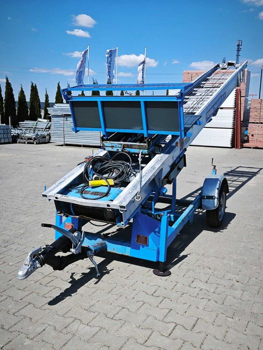 Winda drabina dekarska Steinweg Maxlift ML-16m max 21m Elektryczna 230V na kołach przyczepie do 750kg wciągarka dachowa skośna regulowana