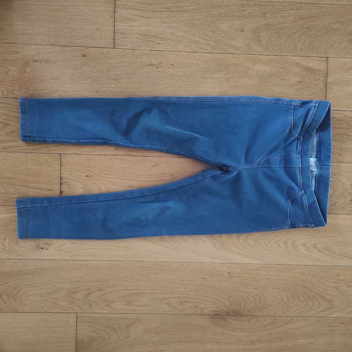 128 Zara jegginsy spodnie jeansy niebieskie getry jeansowe elastyczne