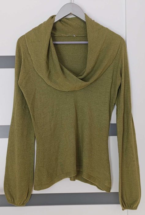 Sweter z szerokim golfem waterfall OASIS S kimonka