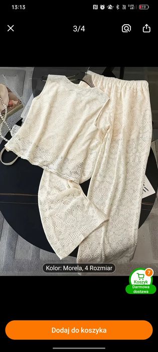 Komplet koronka, morela