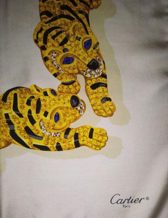 Cartier шикарна люксова вінтажна шовкова хустка