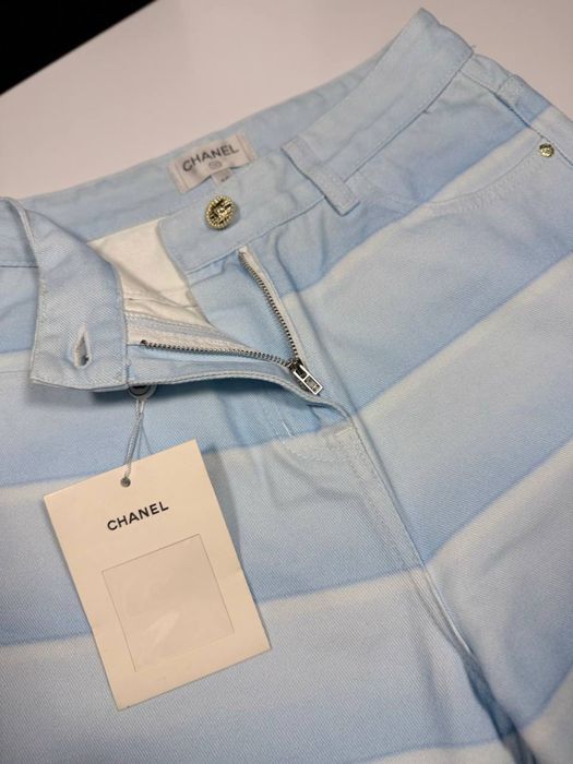 Джинси Chanel у полоску нова колекція 2026 ss26 штани