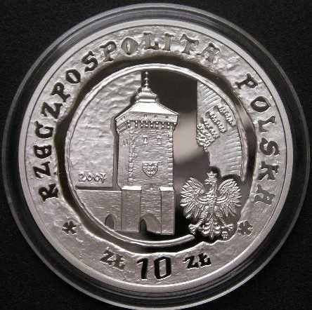 Polska 10 złotych 2007 - rocznica 750  - Lokacja Krakowa - srebro - stan menniczy
