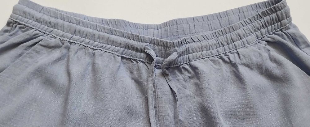 Szorty krótkie spodenki z wiskozy i lnu błękitne 38 H&M