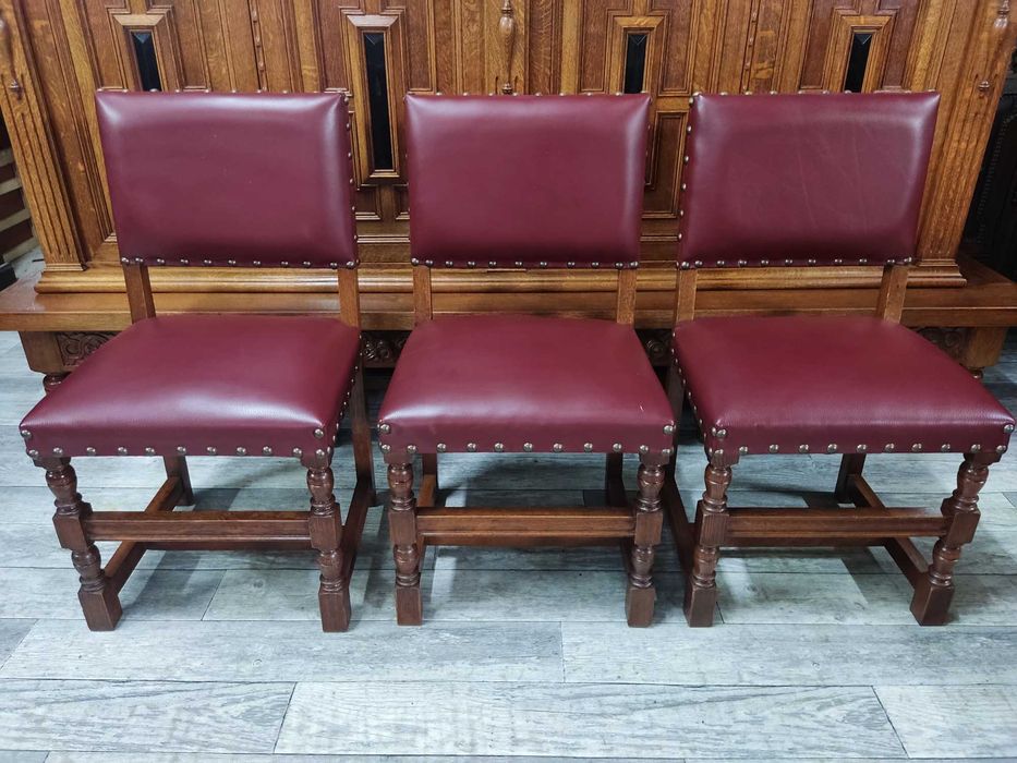 ... 6 Stylowych Tapicerowanych Krzeseł / Flamandzkie ...