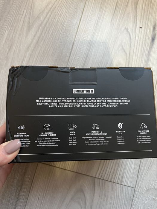 Портативна акустика Marshall Emberton II, колонка bluetooth