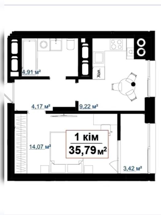 1 кім квартира по акції в новому кварталі міста біля річки та озера_OL