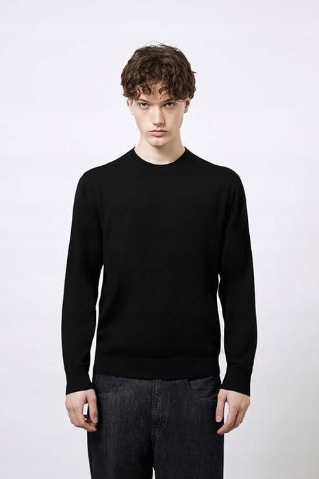 Diana studio czarny gruby sweter męski z okrągłym dekoltem m 2fa