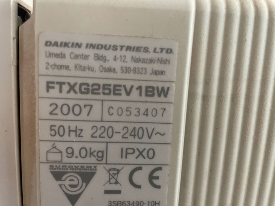 Ar condicionado Daikin FTXG25EV1BW / RXG25E2V1B