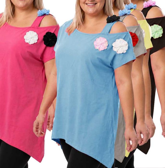 tunika damska bluzka plus size bawełna duży rozmiar 50/52/54