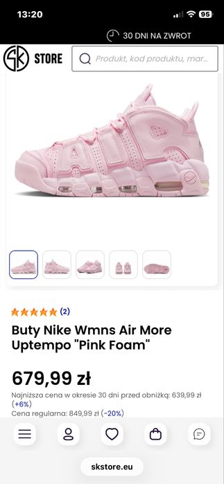 Buty różowe nike uptempo