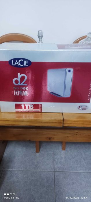 Disco externo marca LaCie 1TB com ventoinha arrefecimento novo