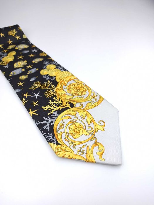 Gianni Versace jedwabny krawat w ryby rybki akwarium