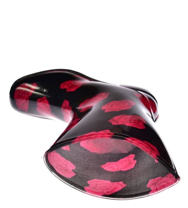 Kalosze damskie gumowce kwiaty ANX-01 Red-1 rozm 39