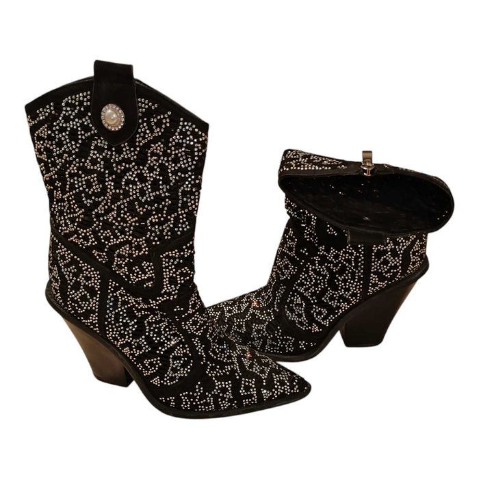 Damskie kowbojki ażurowe z cyrkoniami 38 rozm