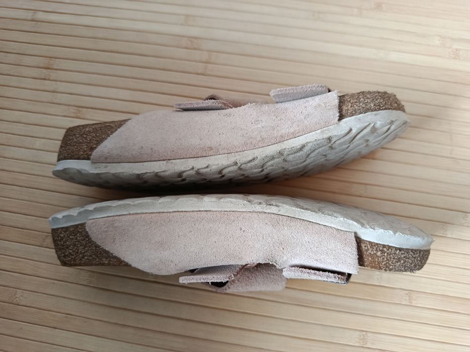Шлепанцы Birkenstock Германия кожа замша светлые р 38