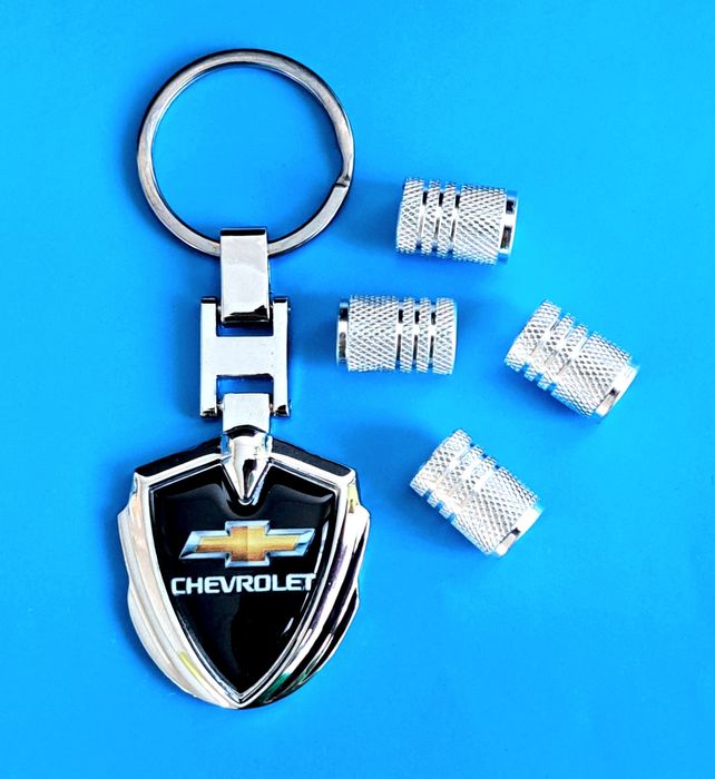 *NOWY* Breloczek CHEVROLET + Nakrętki na wentyle komplet tuning