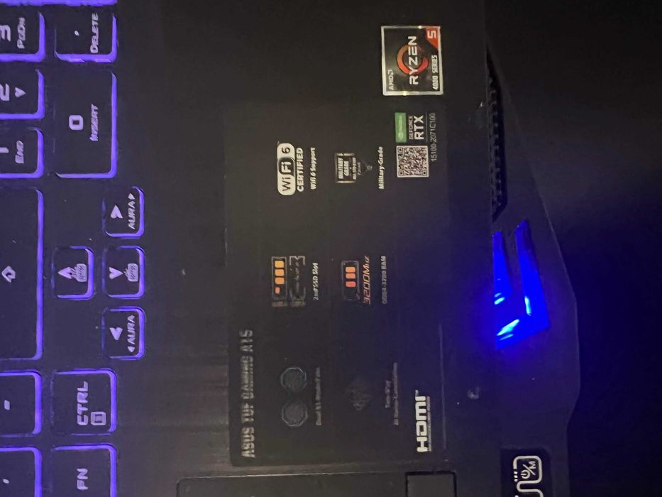 Portátil Asus Tuf Gaming a15FA506ICB com Ryzen 5 4600H ,32GB ,3050 4GB ,1.40TB e 144hz.