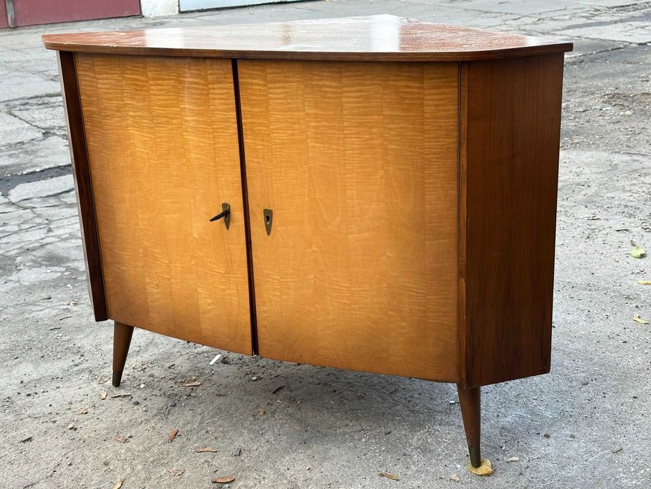 Drewnina szafka komoda narożna bufet vintage prl