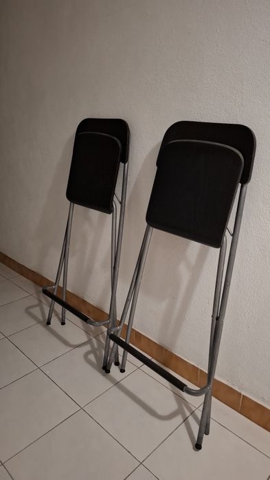 Conjunto de 2 cadeiras ou Banco alto c/encosto, dobrável IKEA