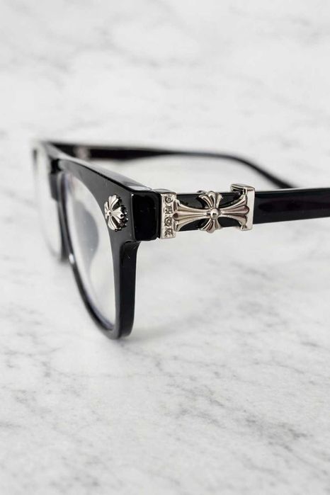 Czarne Okulary w stylu Chrome hearts