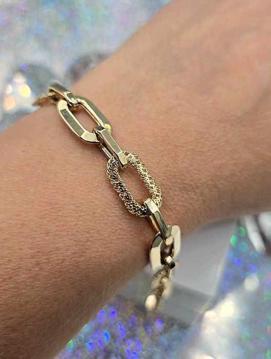 585 Złota bransoletka Ankier ażur 18-20cm