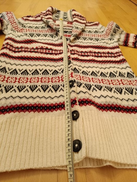 Wełniany sweter, wzorzysty,na sesję. Wool, wełna. 40