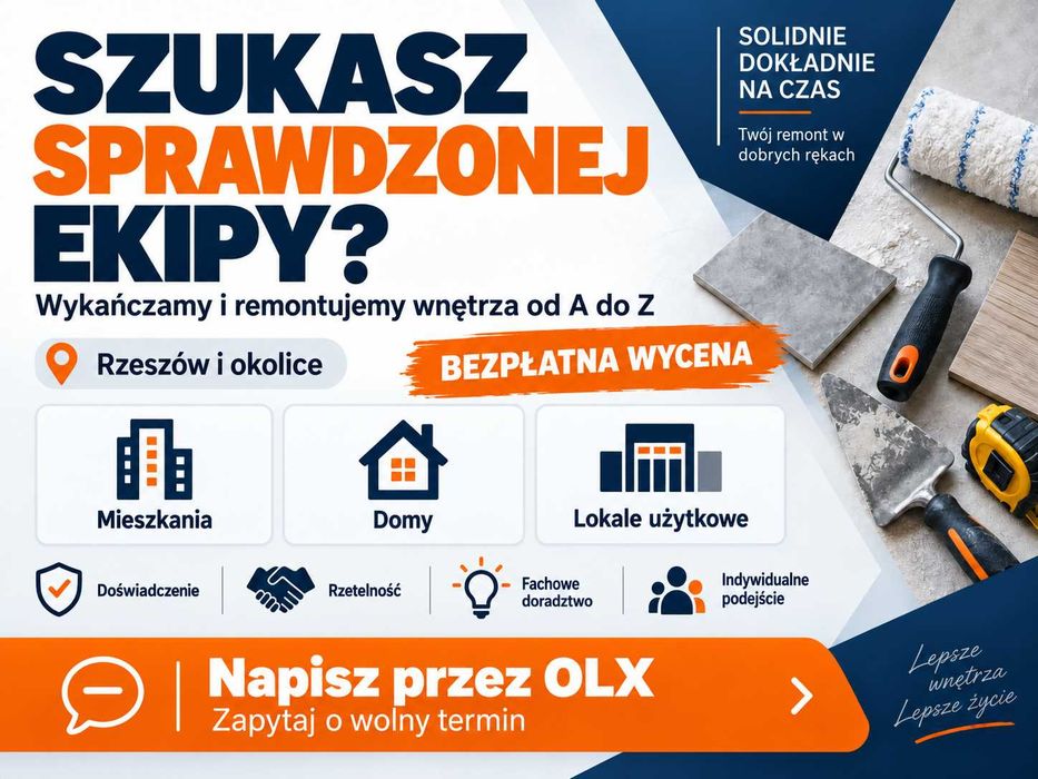 Remonty mieszkań i domów Rzeszów | Wykończenia wnętrz | Pod klucz