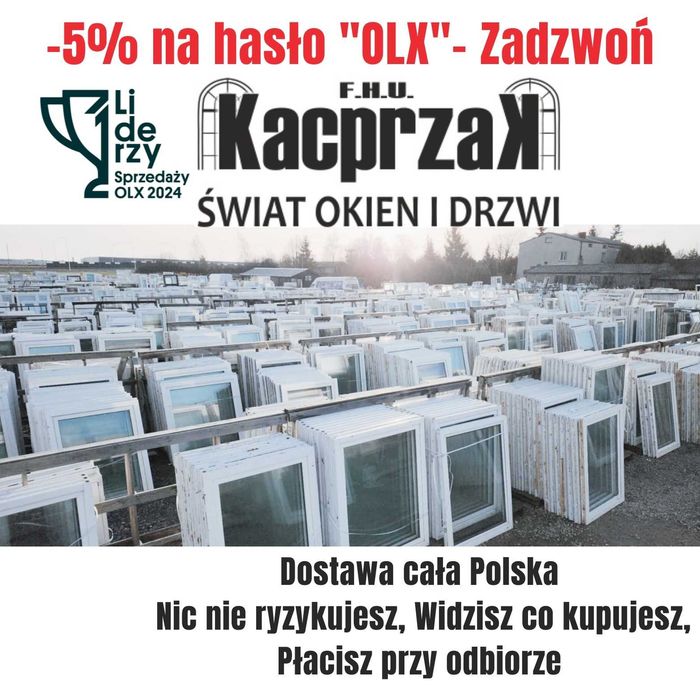 OKNA KacprzaK 114x143 OKNO PCV Używane Plastikowe - Lider Okna OLX