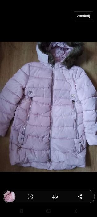 Nowa 42 kurtka zimowa pudrowy róż XL