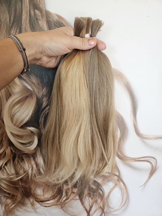 Platynowy blond włosy dziewicze polskie 30/35cm 54g