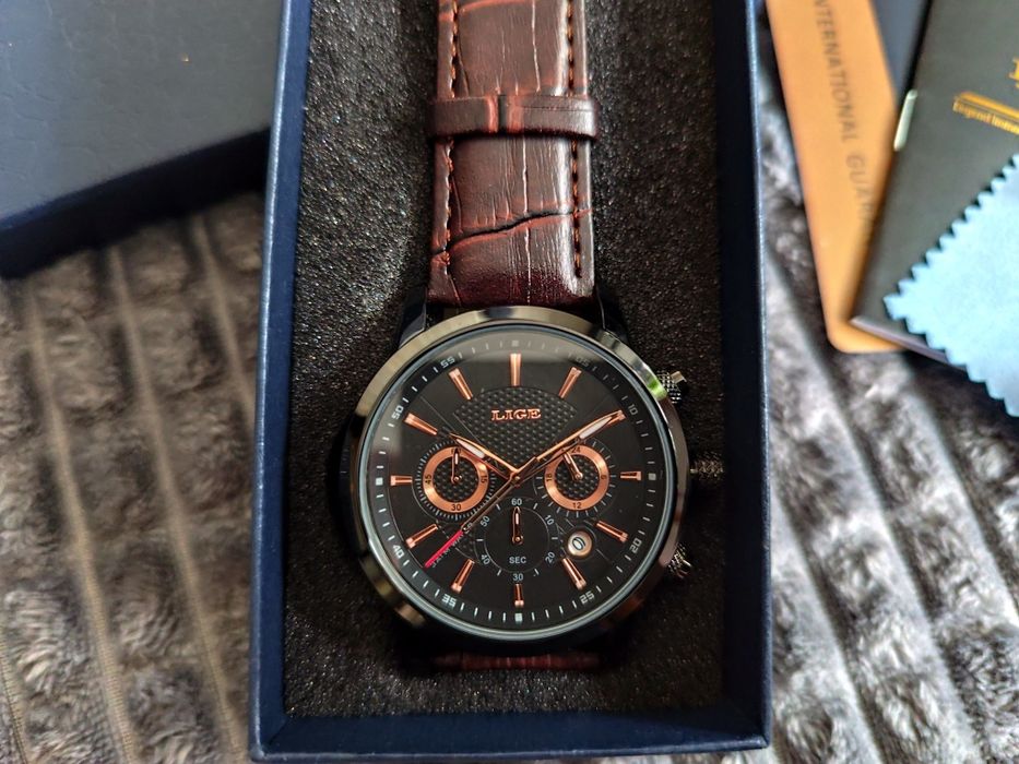 Zegarek biznesowy, klasyczny LIGE analogowy
komplet nowy, chronograf,