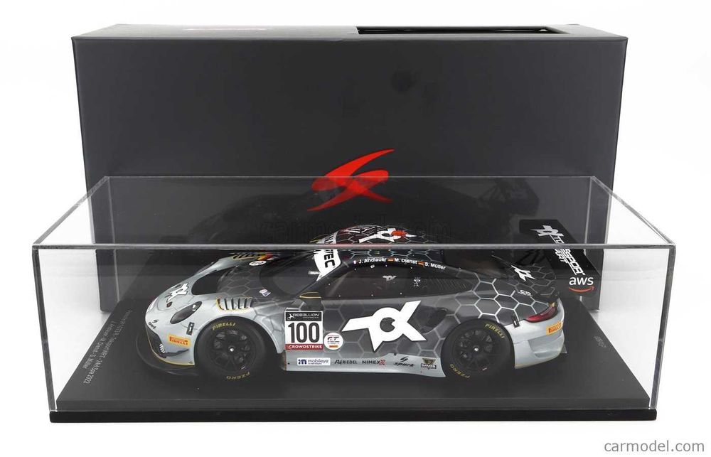 7 Porsches GT3 RSR + 1/18 + Spark + Vitrine Acrilico + Resina