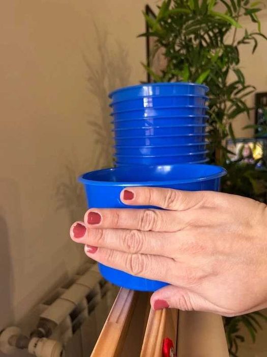 Baldes de pipoca festa azuis e roxos