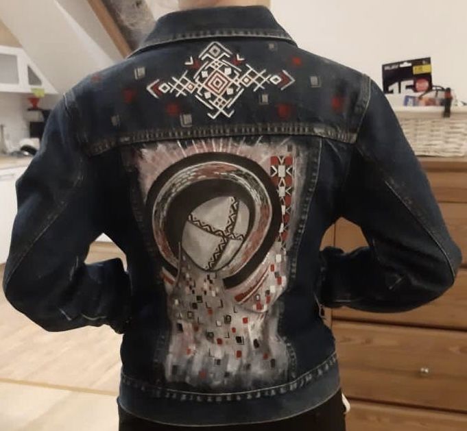 Kurtka jeansowa ręcznie malowana