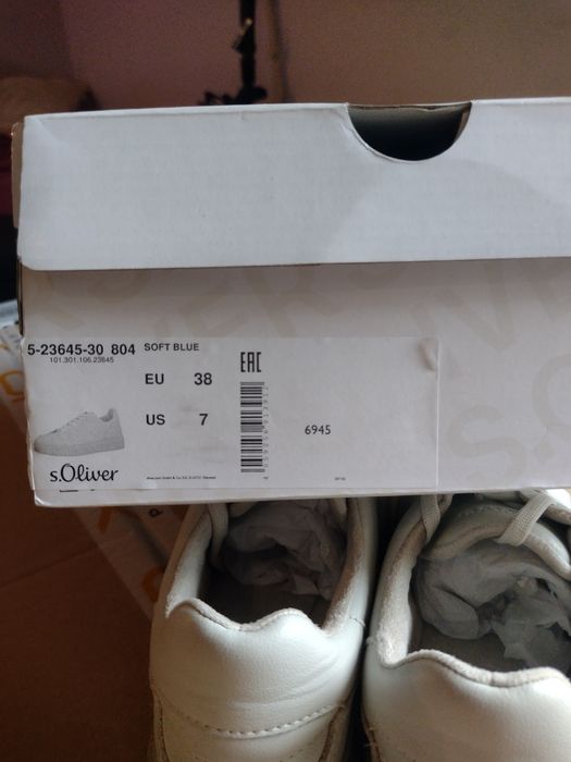 Nowe sneakersy s.Oliver Soft Blue – rozmiar 38