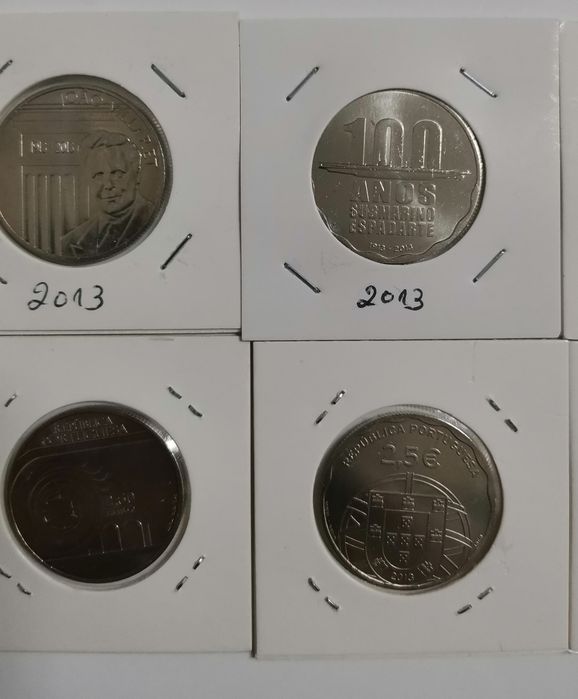Conjunto das 6 moedas 2,5€ coleção UNC  - Portugal 2013