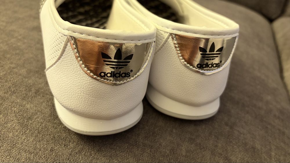 Adidasy NOWE balerinki biało srebrne 40