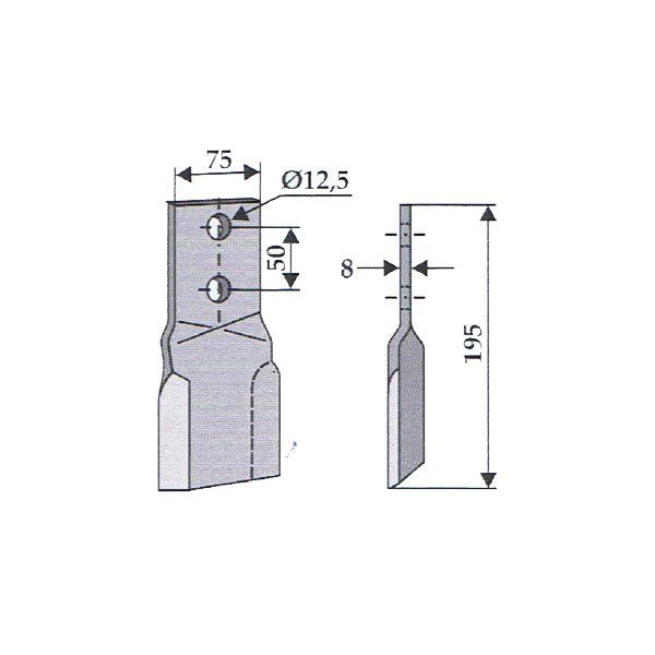 Nóż bijak IND-60-R kosiarka sadownicza PERFECT DR RINIERI RAS ZUPAN M
