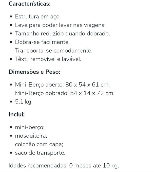 Berço portatil Asalvo