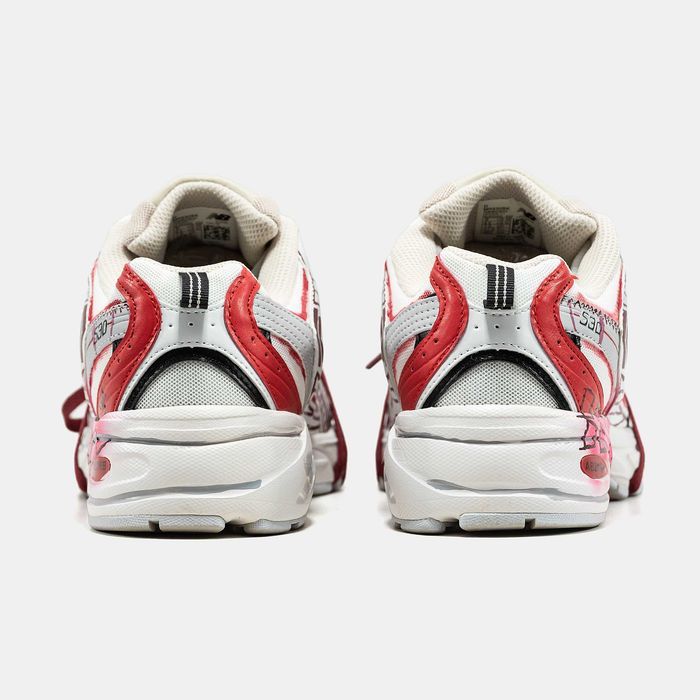 Кросівки New Balance 530 Custom White/Red premium | Кроссовки жіночі