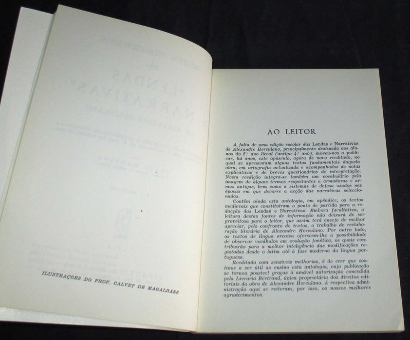 Livro Trechos Seleccionados das Lendas e Narrativas de Herculano
