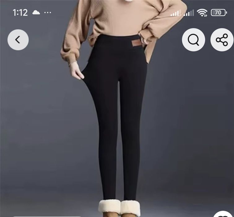 Женские флисовые штани с высокой талией.