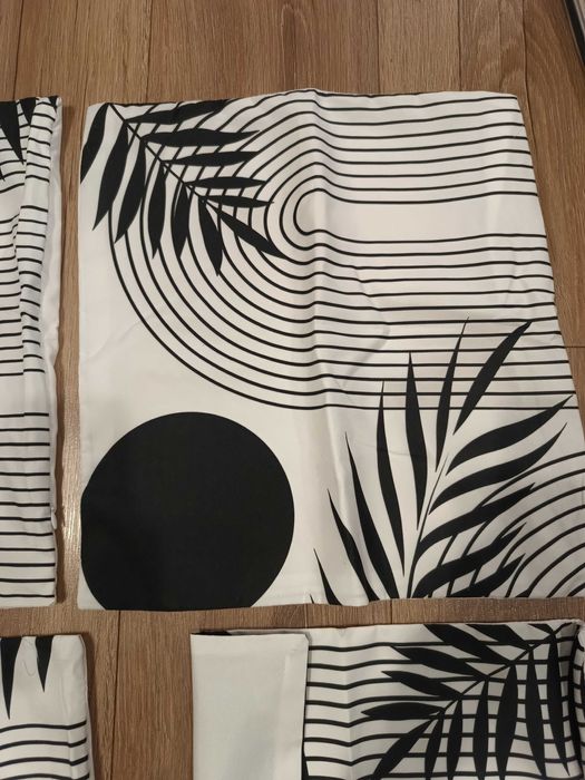 Poszewki na poduszkę jaśka 40x40 boho czarno-białe