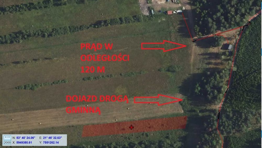Działka rekreacyjna 3004 m2 w Karwiku, jezioro Seksty, Mazury
