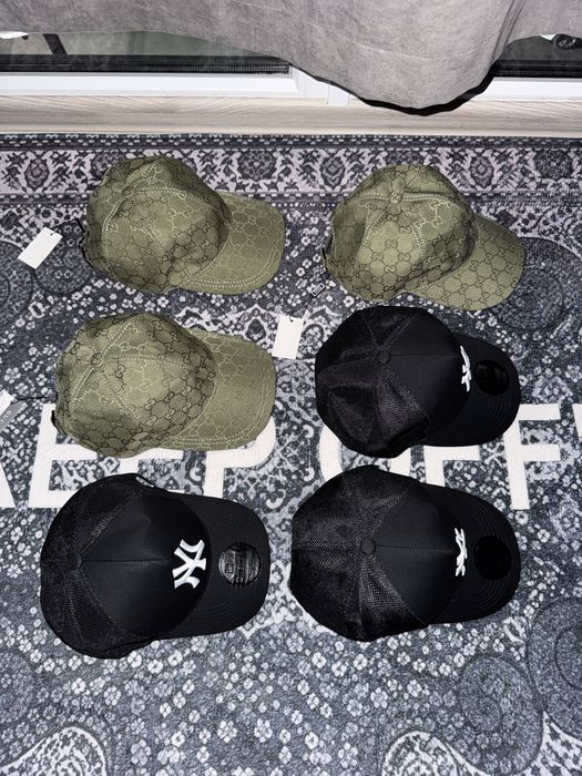 кепка GUCCI GG Canvas в оливковому кольорі