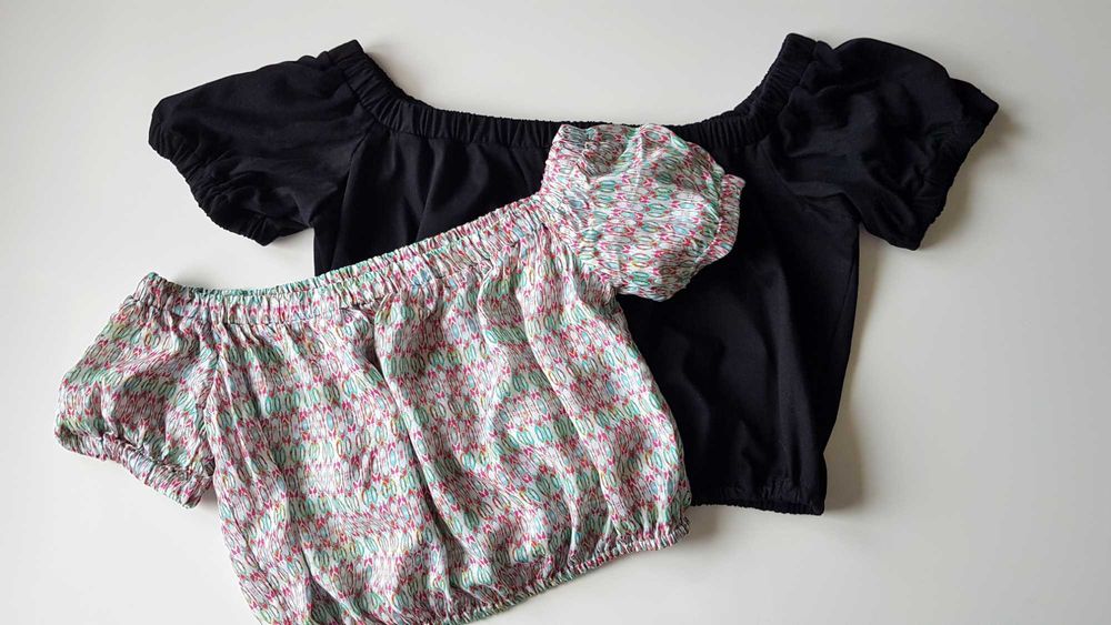 Top krótki hiszpanka crop odkryte ramiona S