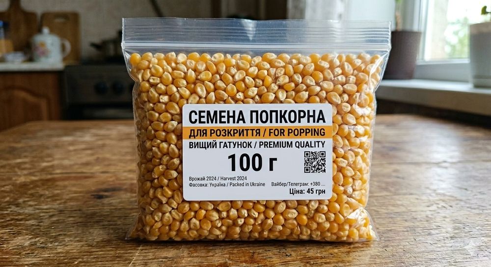 Семена кукурузы для попкорна сорт «Бабочка» (Премиум) — 100 г